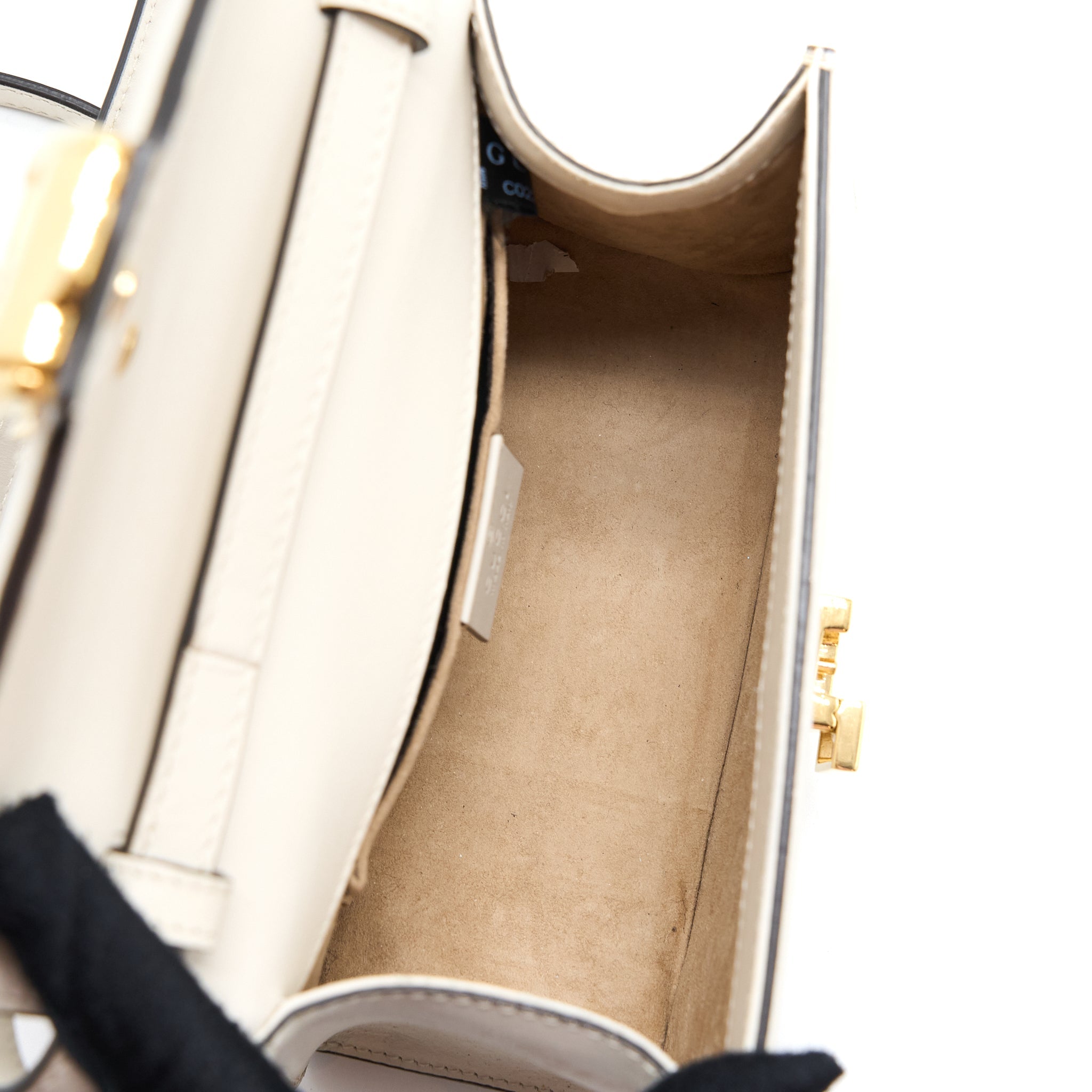 GUCCI MINI TOP HANDLE SYLVIE BAG CALFSKIN WHITE GHW
