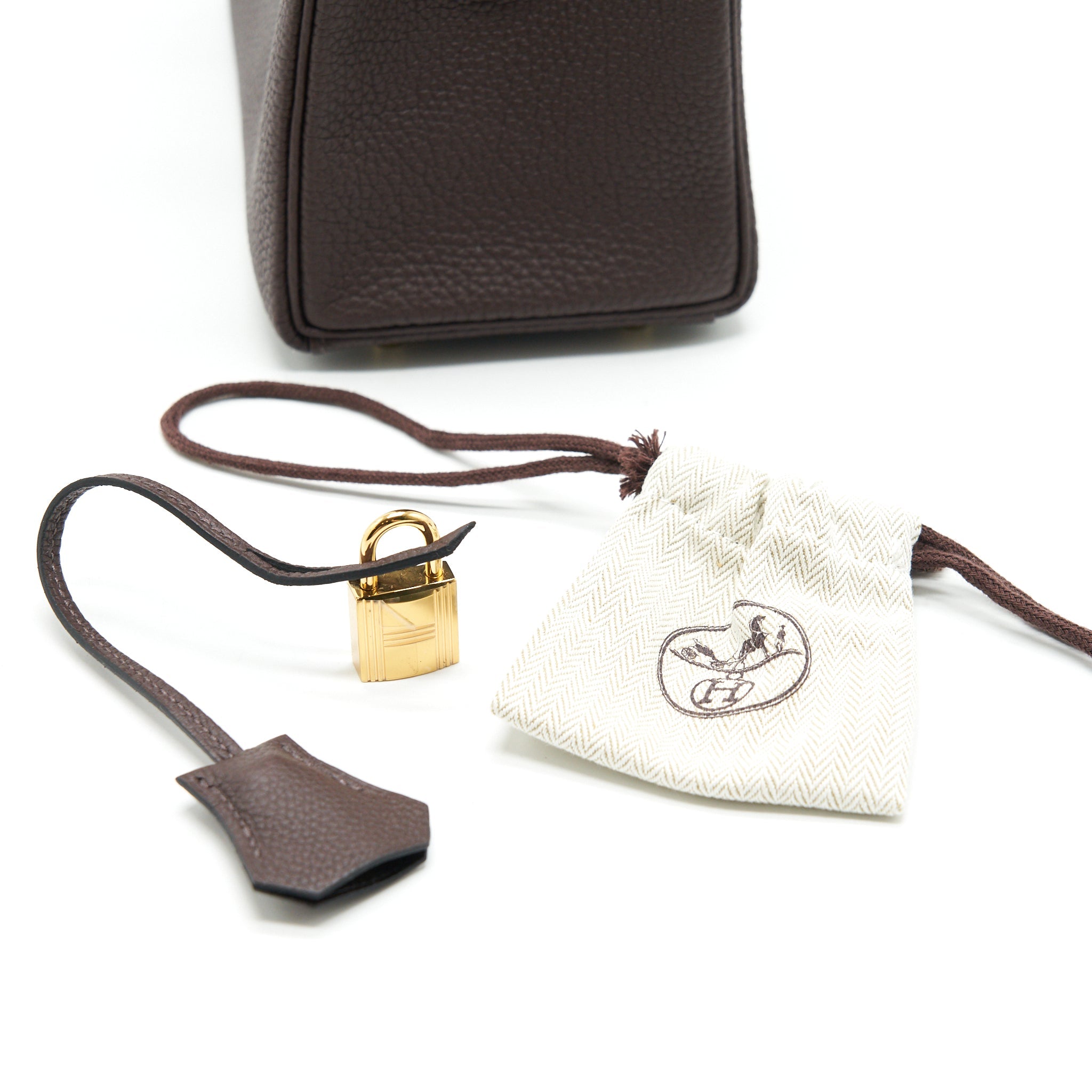 HERMES KELLY 28 CHOCOLATE GHW TOGO LEATHER