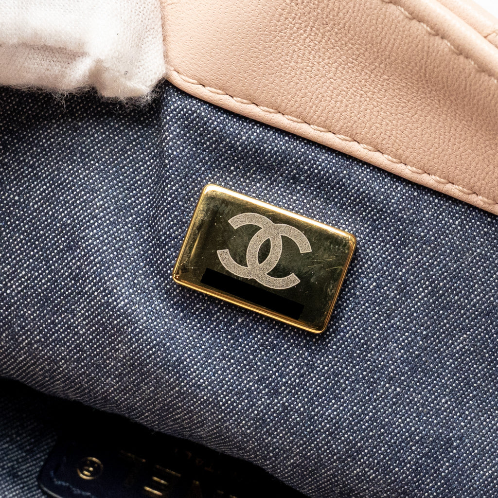 CHANEL GIANT TOP HANDLE RECTANGULAR FLAP BAG LAMBSKIN PINK LGHW (MICROCHIP)