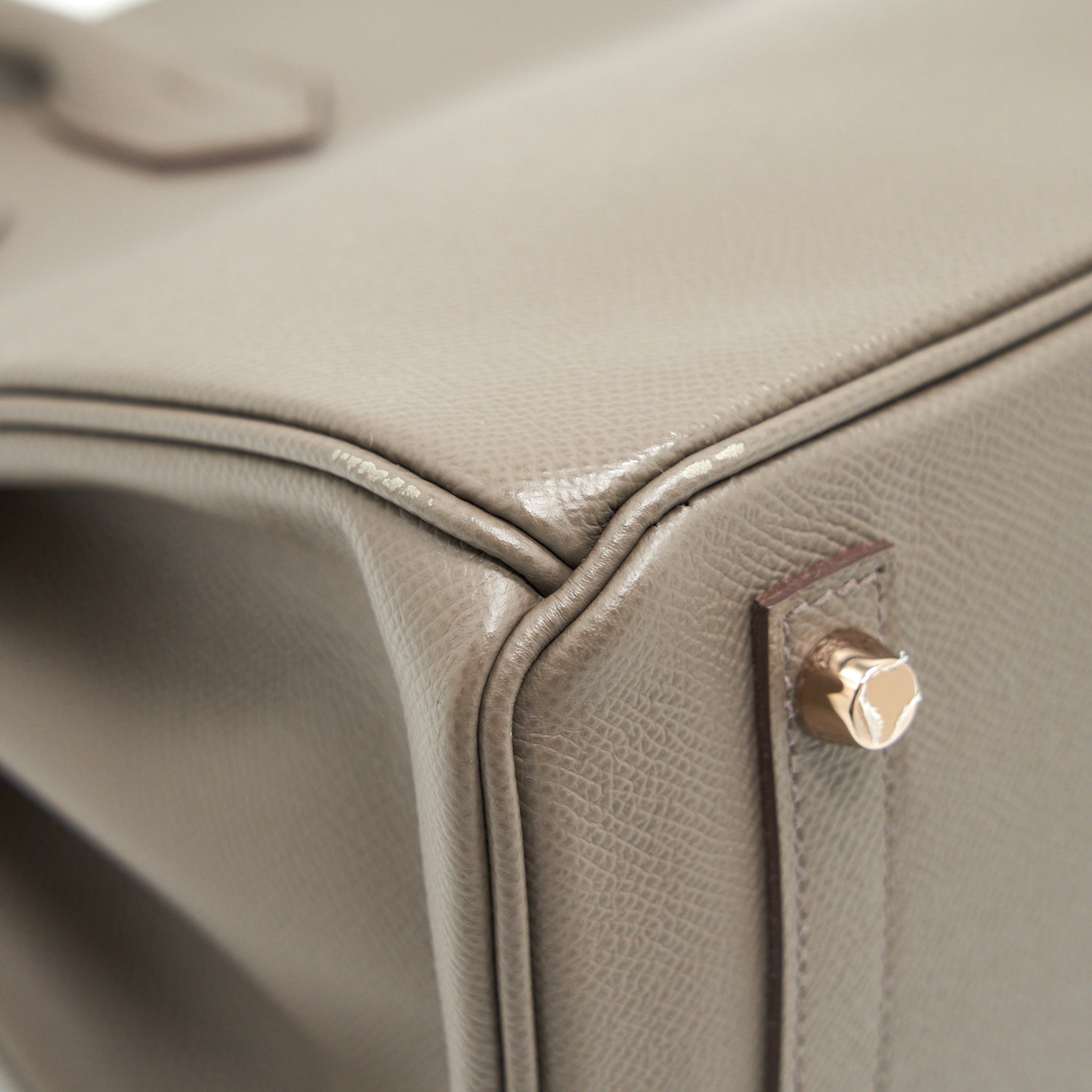 HERMES BIRKIN 30 8F GRIS ETAIN EPSOM LEATHER RGHW