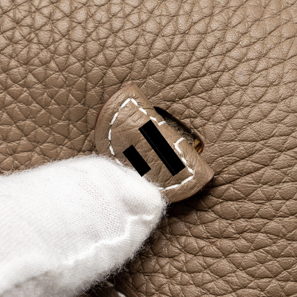 HERMES MINI EVELYN CLEMENCE ETOUPE/BLUE INDIGO GHW