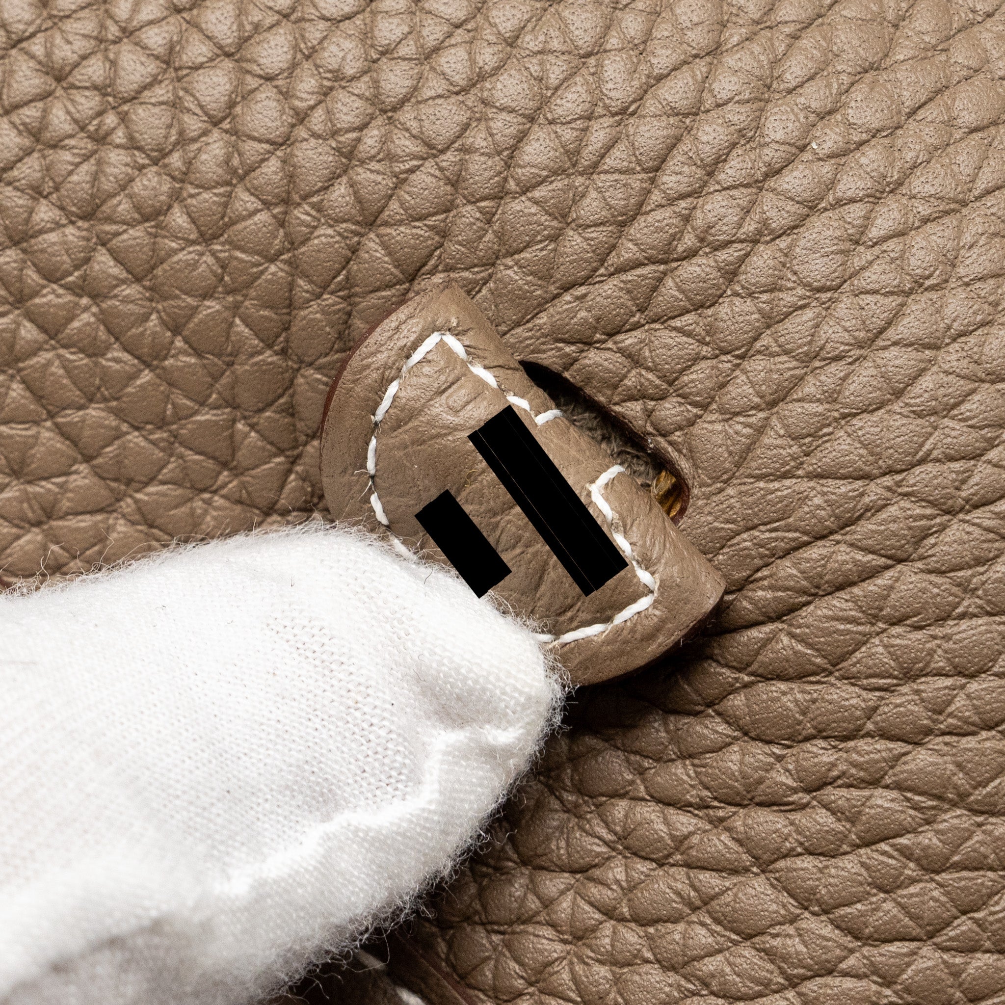 HERMES MINI EVELYN CLEMENCE ETOUPE/BLUE INDIGO GHW