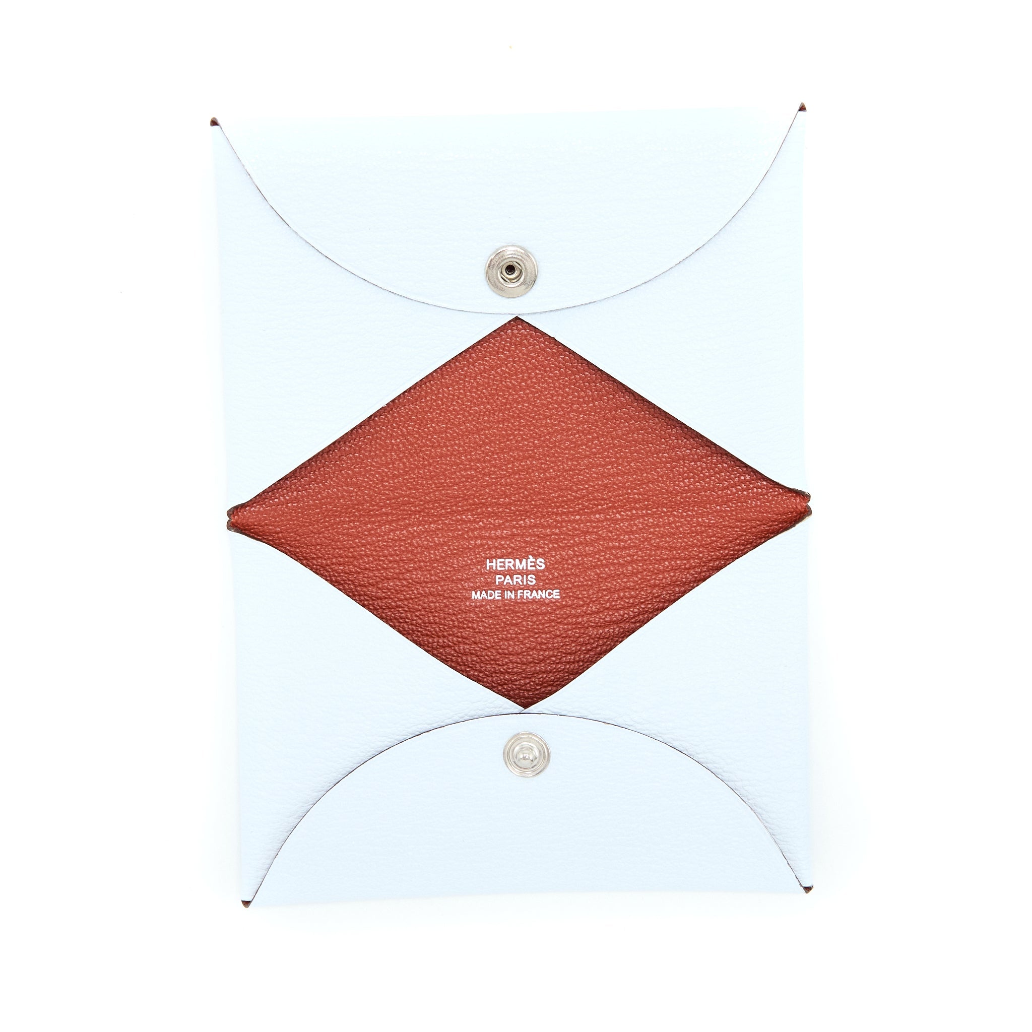 HERMES CALVI CARD HOLDER EPSOM BLUE BRUME/CUIVE SHW