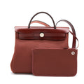 HERMES HERBAG ZIP 31 BAG CANVAS ROUGE H SHW