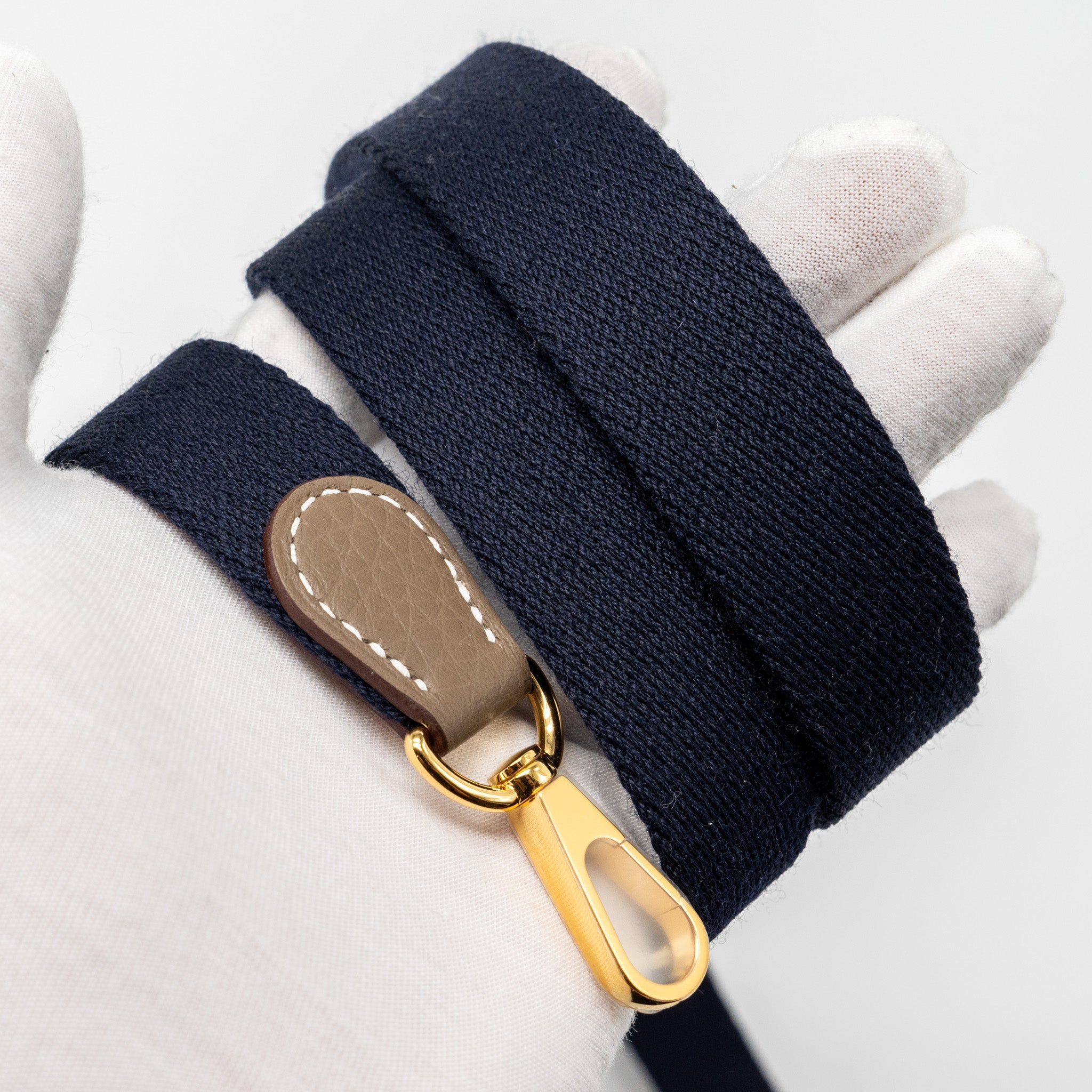 HERMES MINI EVELYN CLEMENCE ETOUPE/BLUE INDIGO GHW