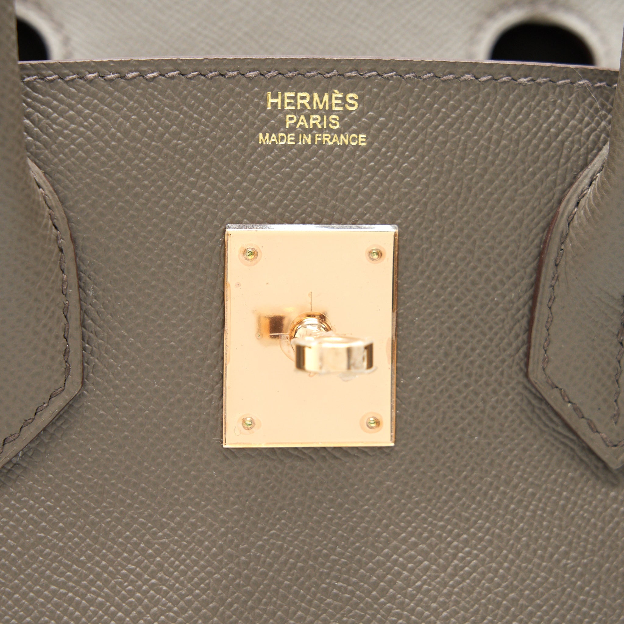 HERMES BIRKIN 30 8F GRIS ETAIN EPSOM LEATHER RGHW