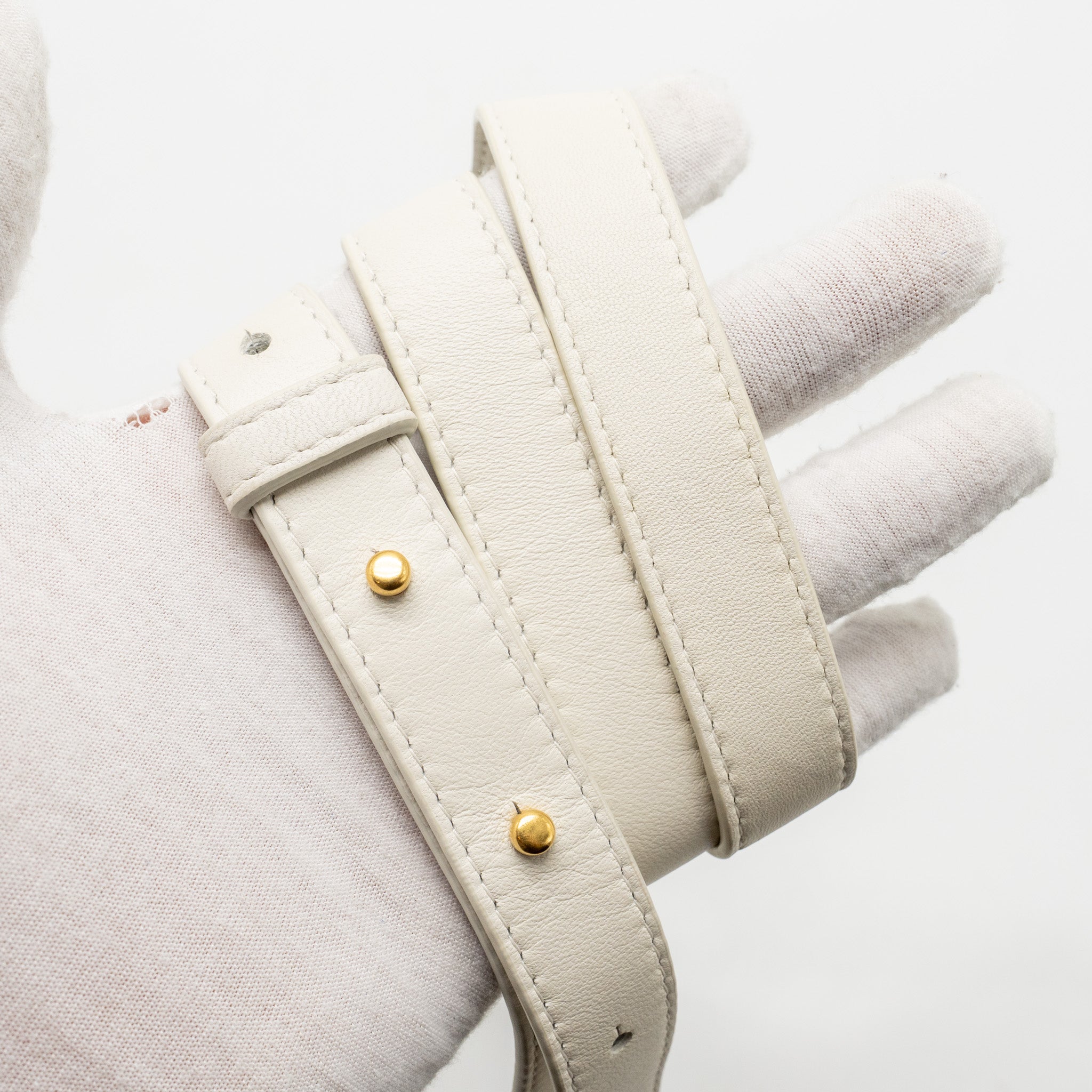 BOTTEGA VENETA INTRECCIO CASSETTE MINI BAG LAMBSKIN WHITE
