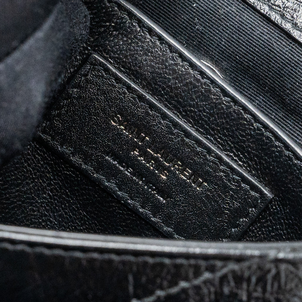 SAINT LAURENT/YSL NIKI BABY BAG VINTAGE CALFSKIN BLACK RUTHENIUM HARDWARE
