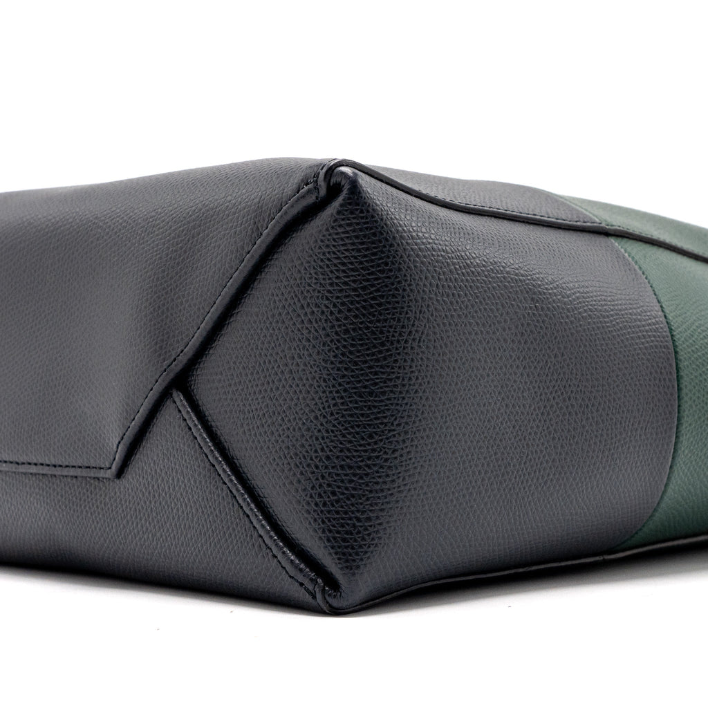 CELINE VERTICAL CABAS CALFSKIN GREEN / NAVY GHW