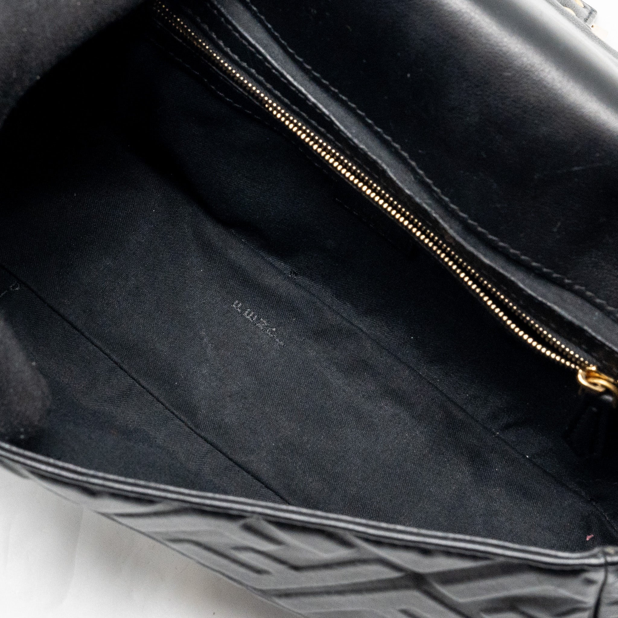 FENDI BAGUETTE BAG WITH FF MOTIF NAPPA BLACK GHW