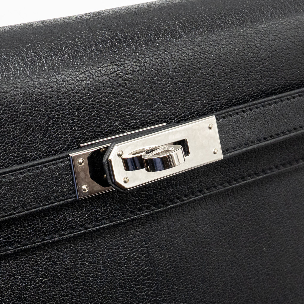HERMES KELLY ELAN CHÈVRE CHAMKILA BLACK SHW