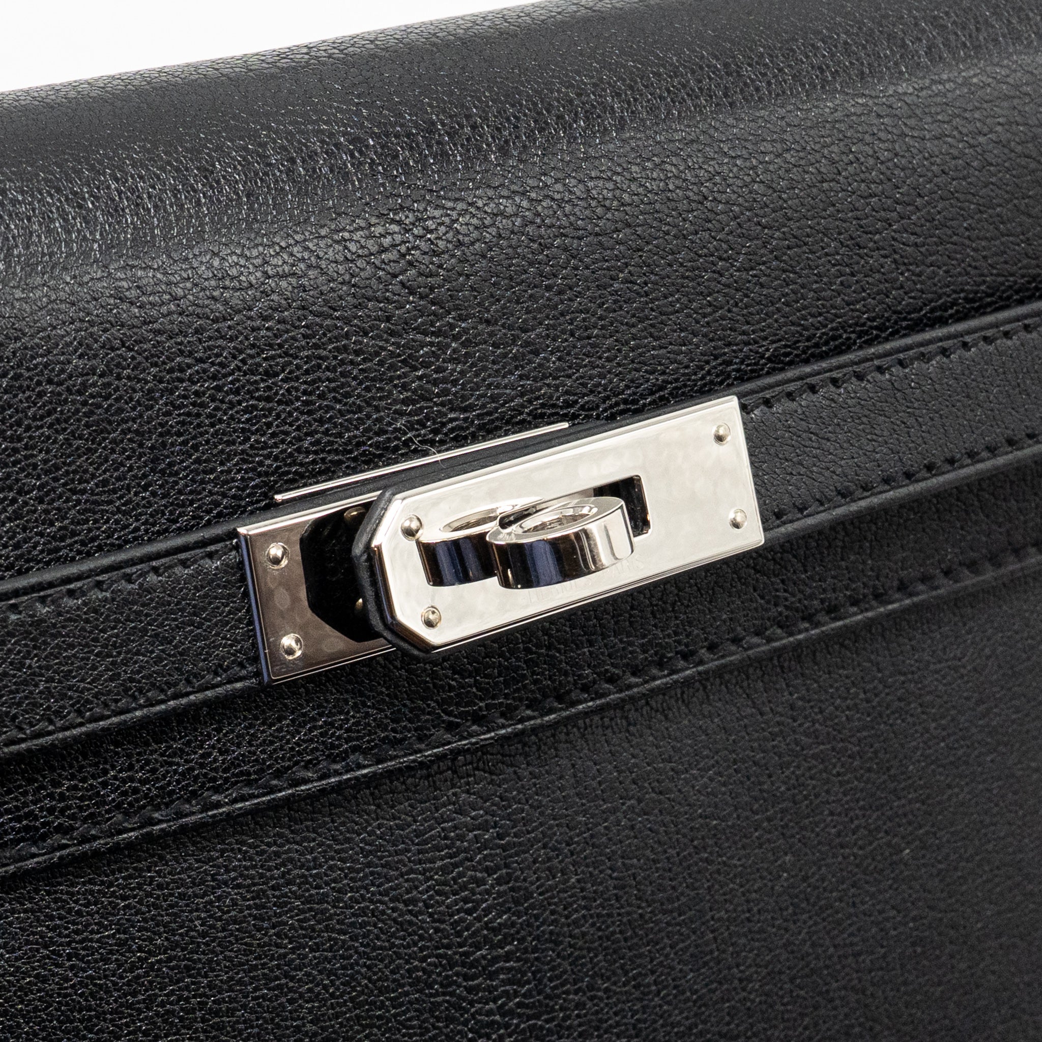 HERMES KELLY ELAN CHÈVRE CHAMKILA BLACK SHW