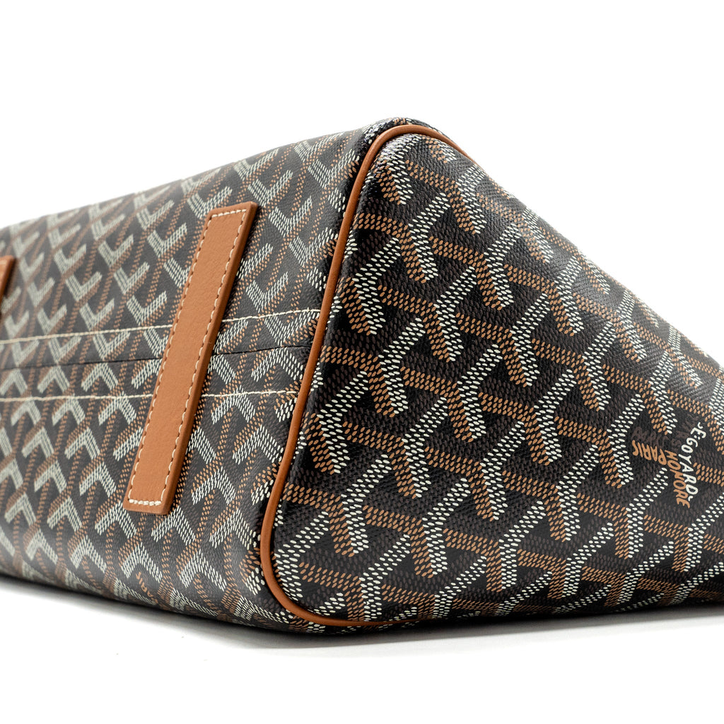 GOYARD ROUETTE TOTE BAG GOYARDINE CANVAS / CALFSKIN BROWN SHW