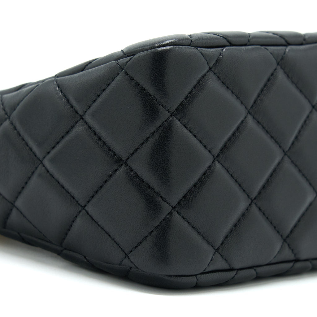 CHANEL 22B PEARL CRUSH HOBO BAG LAMBSKIN BLACK WITH GHW (MICROCHIP)