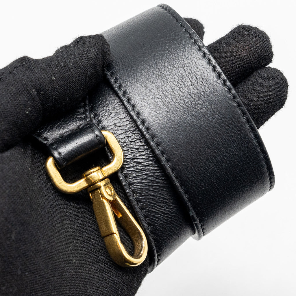 FENDI BAGUETTE BAG WITH FF MOTIF NAPPA BLACK GHW