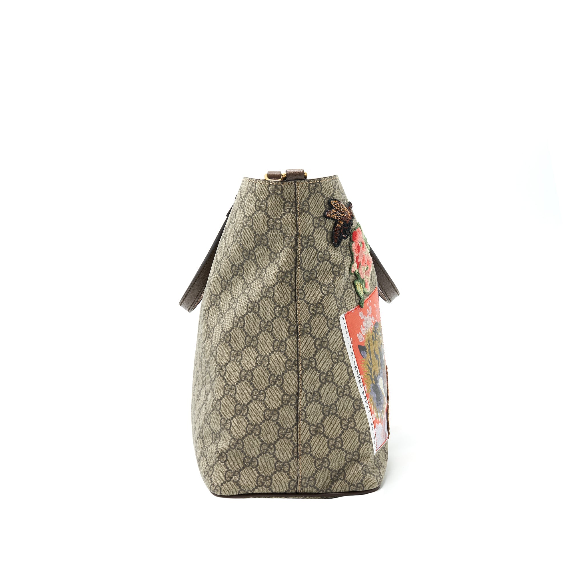 GUCCI SUPREME CANVAS TOTE BAG WITH STICKER