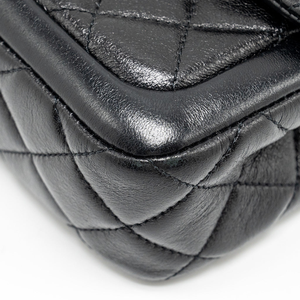CHANEL QUILTED FLAP BAG LAMBSKIN BLACK GHW (MICROCHIP)