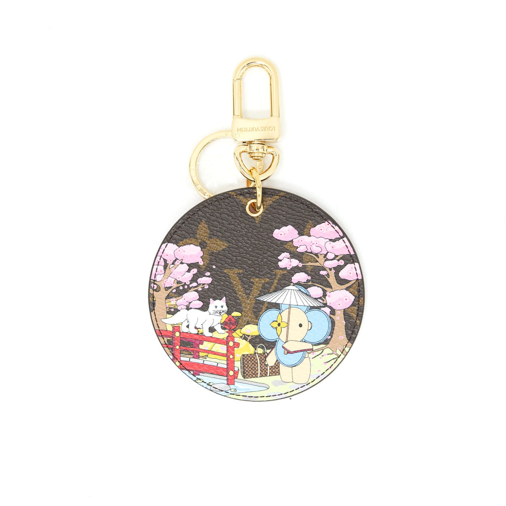 LOUIS VUITTON ILLUSTRE JAPANESE GARDEN XMAS BAG CHARM AND KEY HOLDER