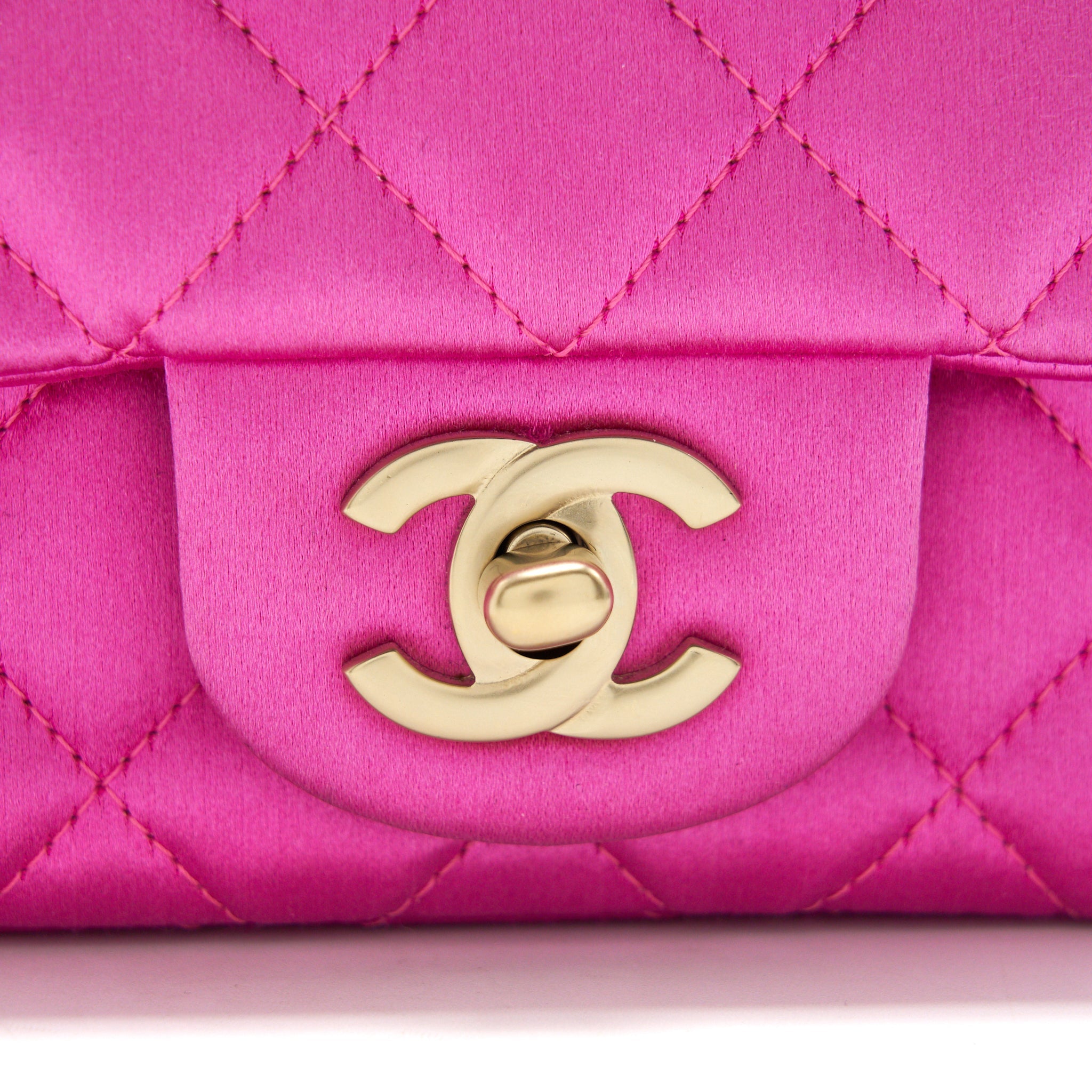 CHANEL EXTRA MINI RECTANGULAR FLAP BAG SILK PINK GHW