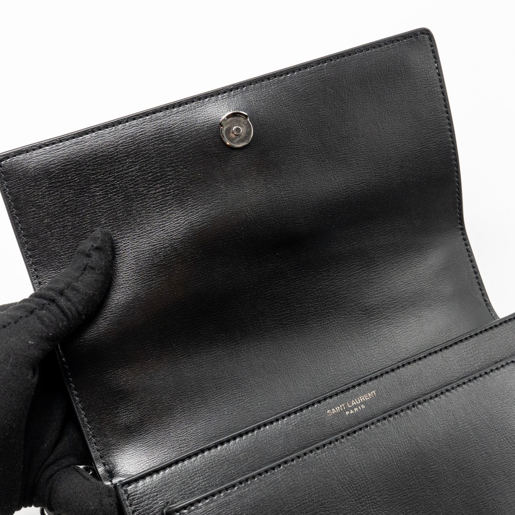 SAINT LAURENT / YSL MEDIUM SUNSET BAG BLACK CALFSKIN BLACK HARDWARE