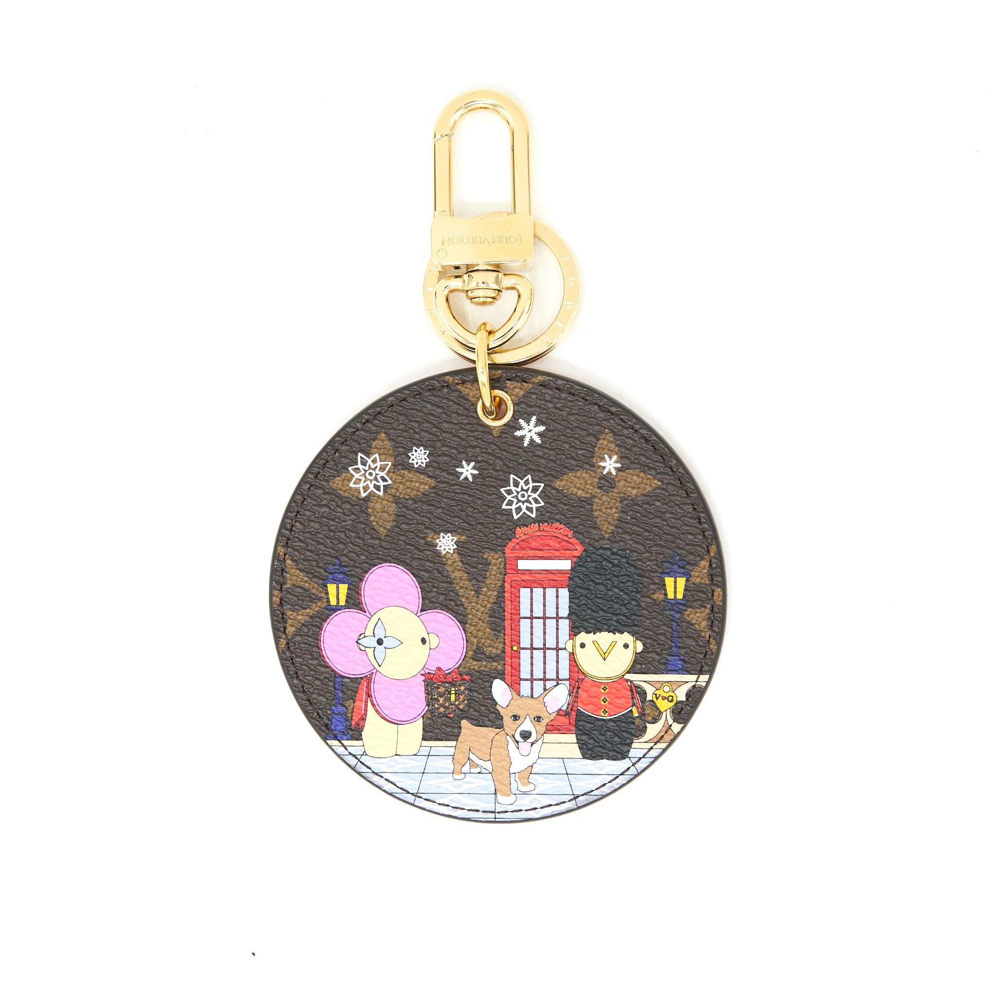 LOUIS VUITTON ILLUSTRE LONDON XMAS BAG CHARM AND KEY HOLDER