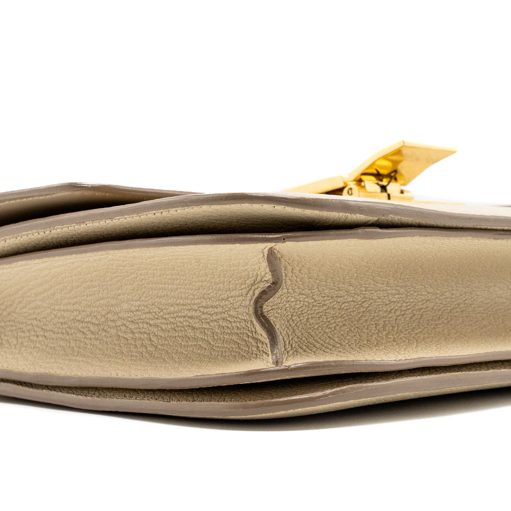 CELINE MEDIUM CLASSIC BOX BAG GOATSKIN BEIGE GHW