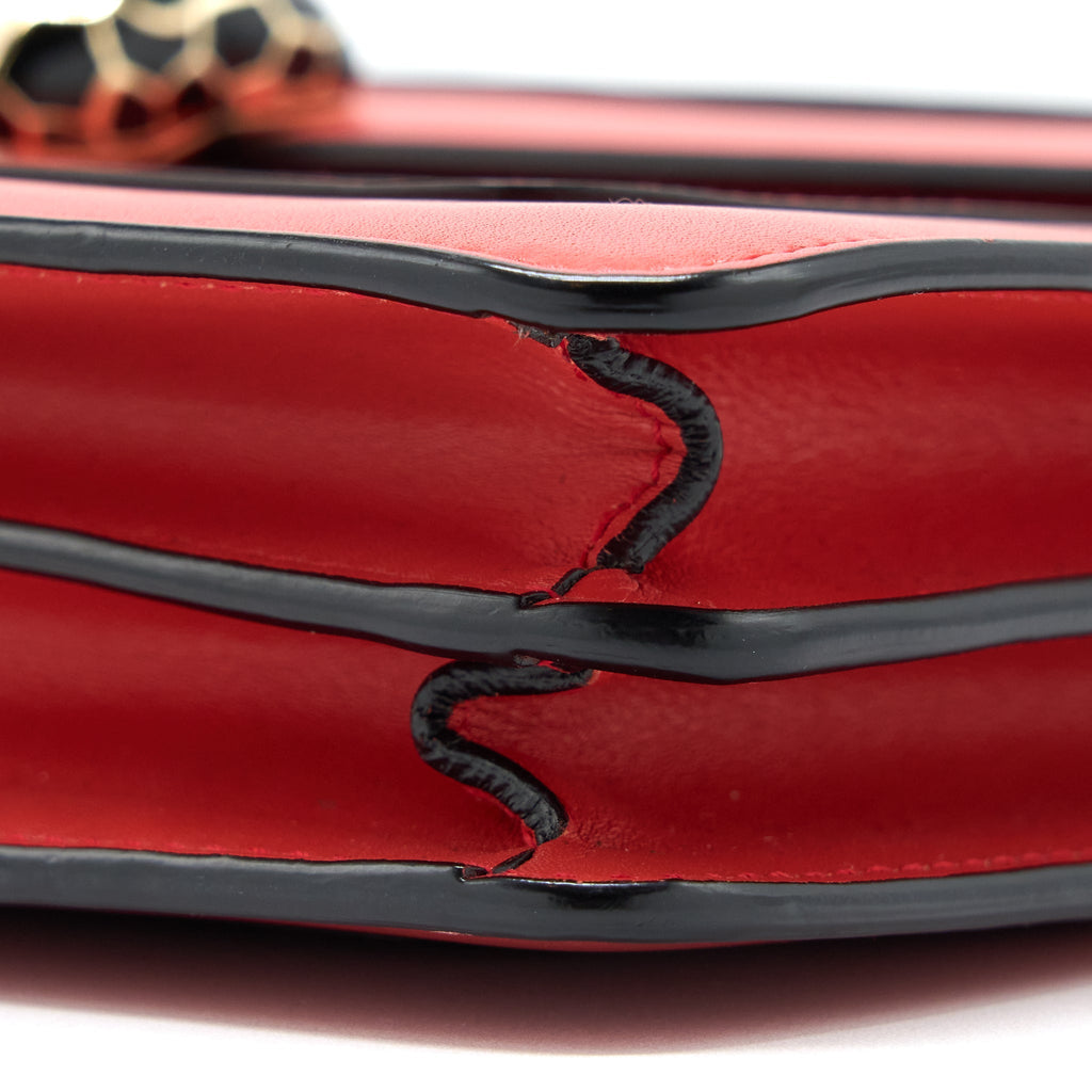 BVLGARI SERPENTI FOREVER SHOULDER BAG CALFSKIN RED LGHW