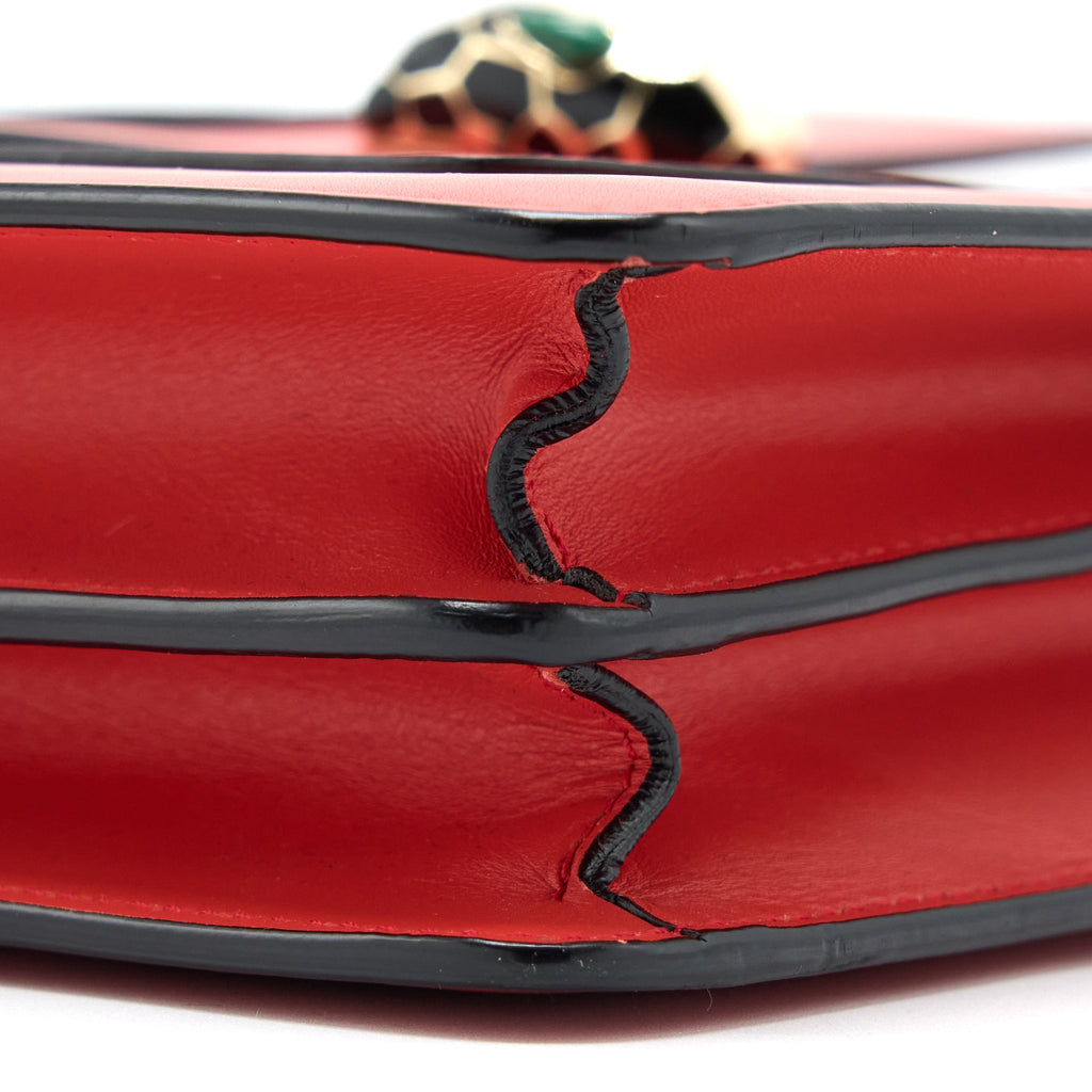 BVLGARI SERPENTI FOREVER SHOULDER BAG CALFSKIN RED LGHW