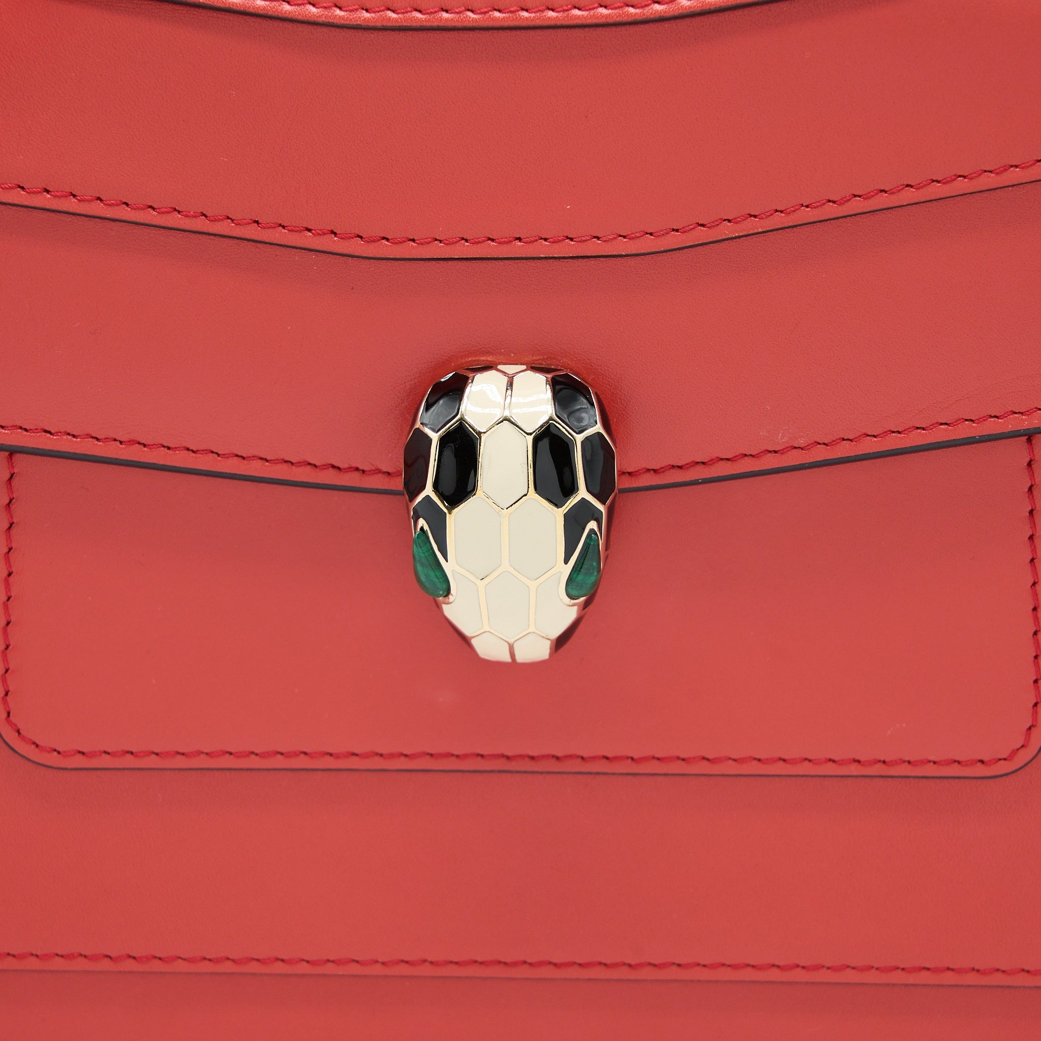 BVLGARI SERPENTI FOREVER SHOULDER BAG CALFSKIN RED LGHW