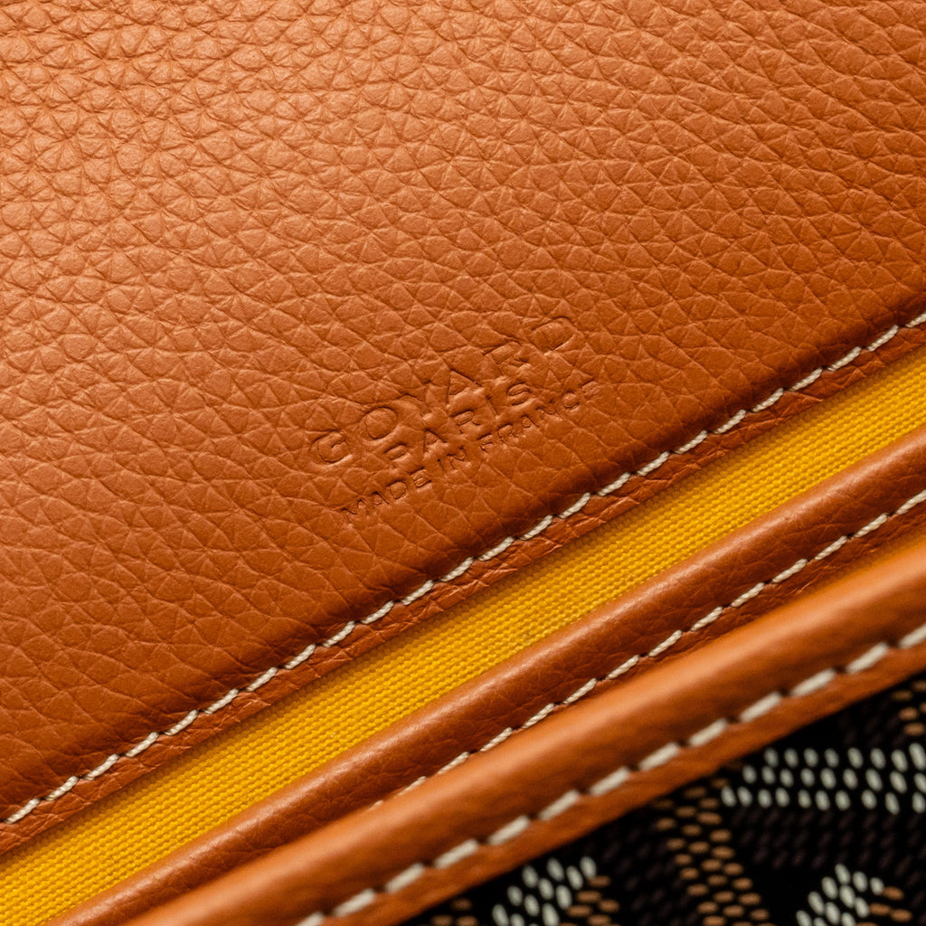 GOYARD BELVEDERE PM MESSENGER BAG GOYARDINE CANVAS/CALFSKIN TAN SHW