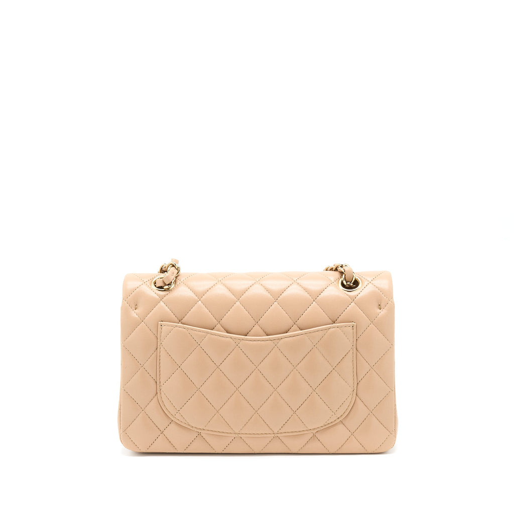 CHANEL 22B SMALL CLASSIC FLAP BAG LAMBSKIN BEIGE LGHW