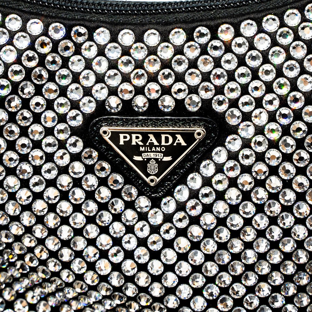 PRADA RE-EDITION 2000 MINI-BAG SATIN/CRYSTAL BLACK SHW