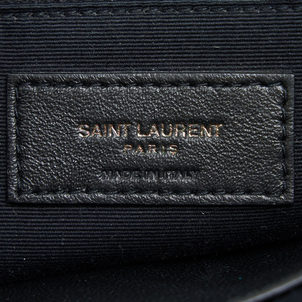 SAINT LAURENT NIKI AGED CALFSKIN BLACK WITH BLACK AND RUTHENIUM HARDWARE