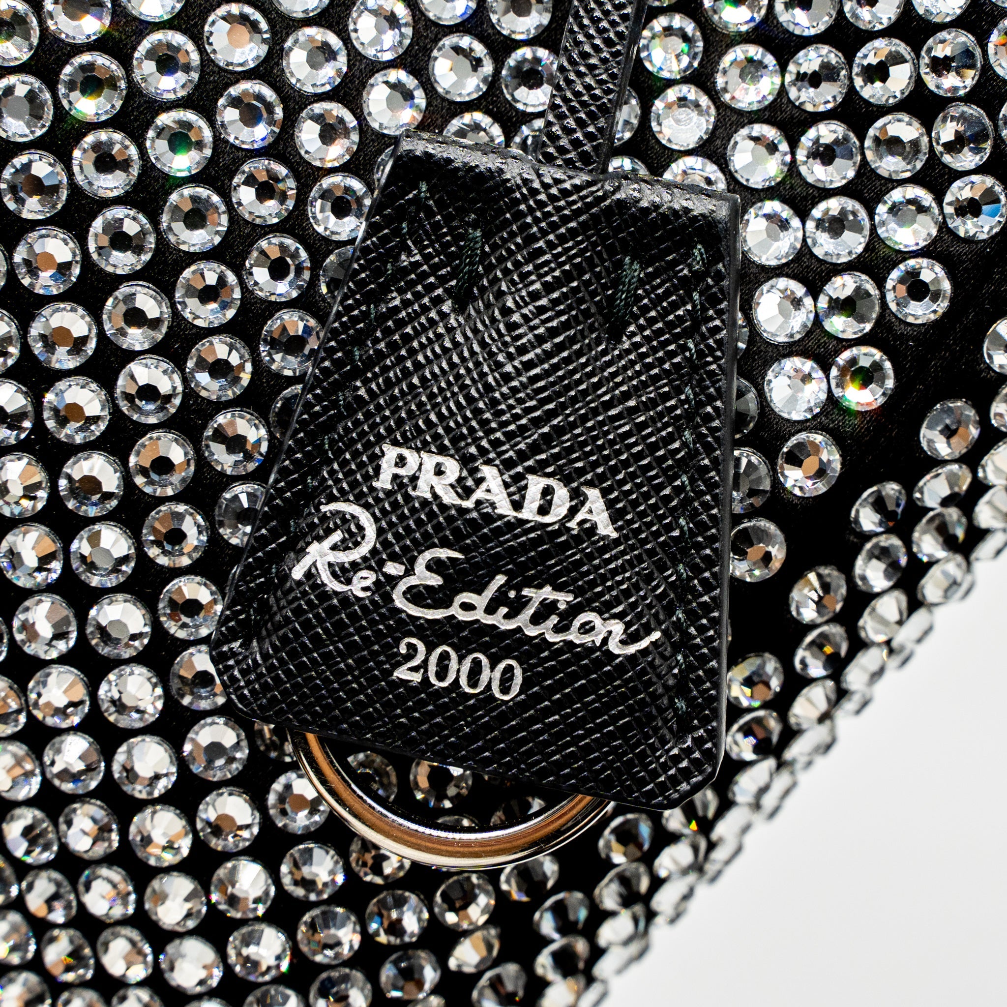 PRADA RE-EDITION 2000 MINI-BAG SATIN/CRYSTAL BLACK SHW