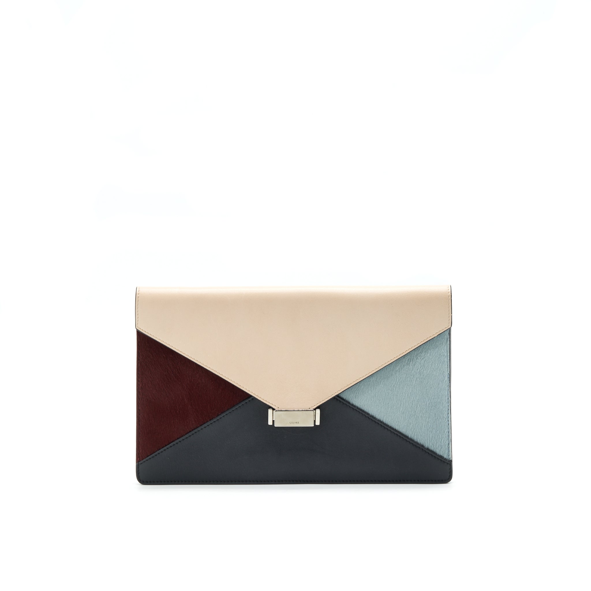 CELINE DIAMOND LEATHER CLUTCH IN MULTICOLOR