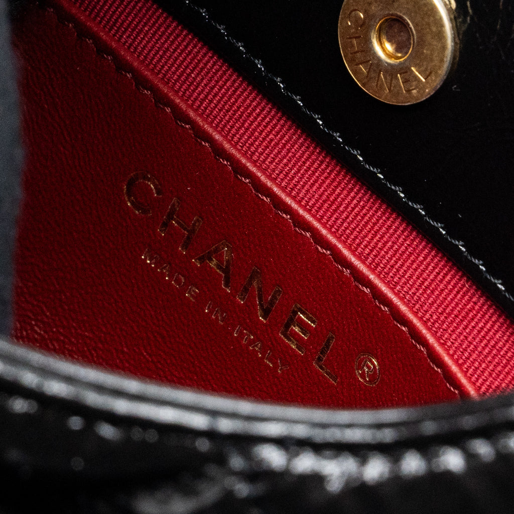 CHANEL 23C SMALL HOBO BAG SHINY CALFSKIN BLACK GHW (MICROCHIP)