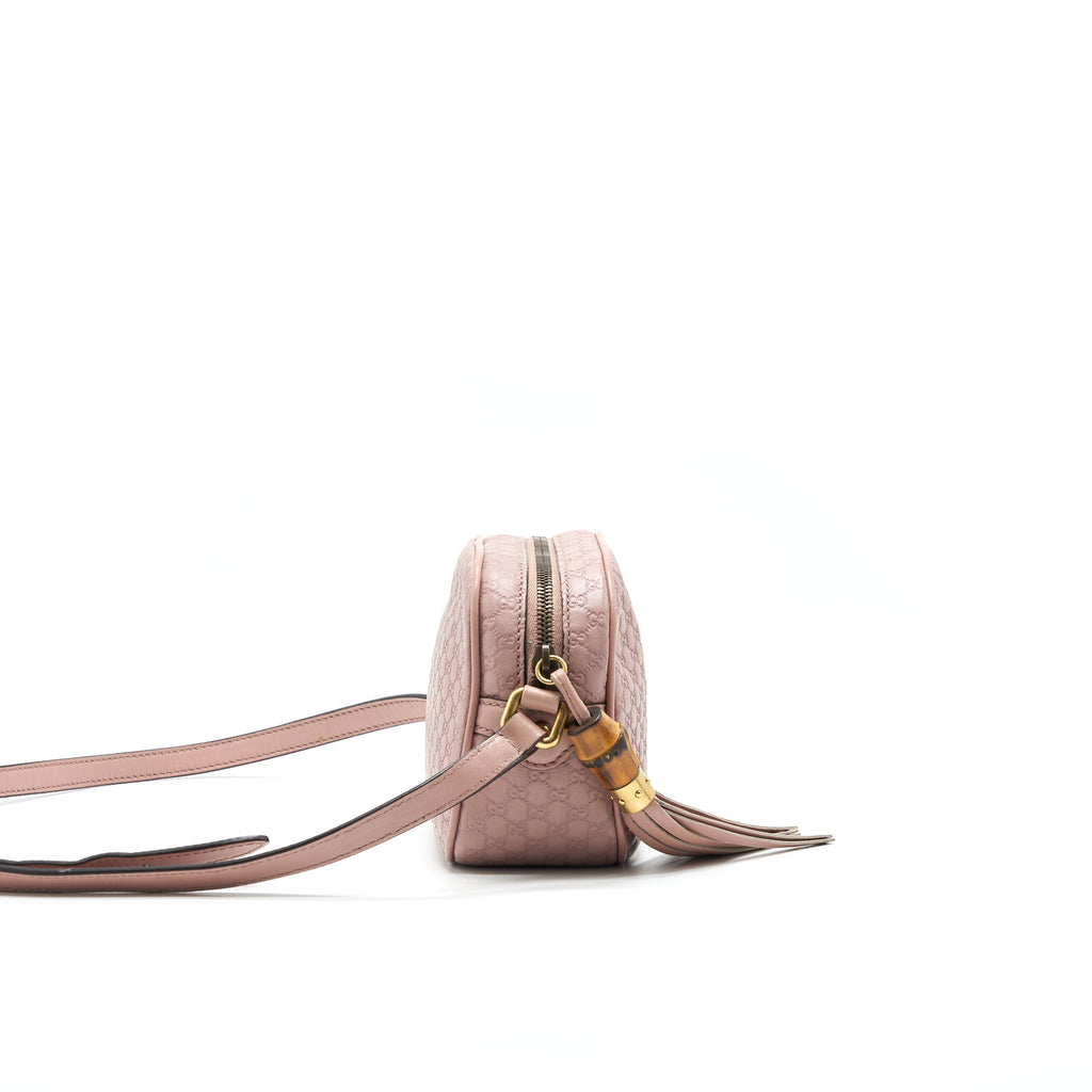 GUCCI CALF SKIN LEATHER BAMBOO CAMERA BAG