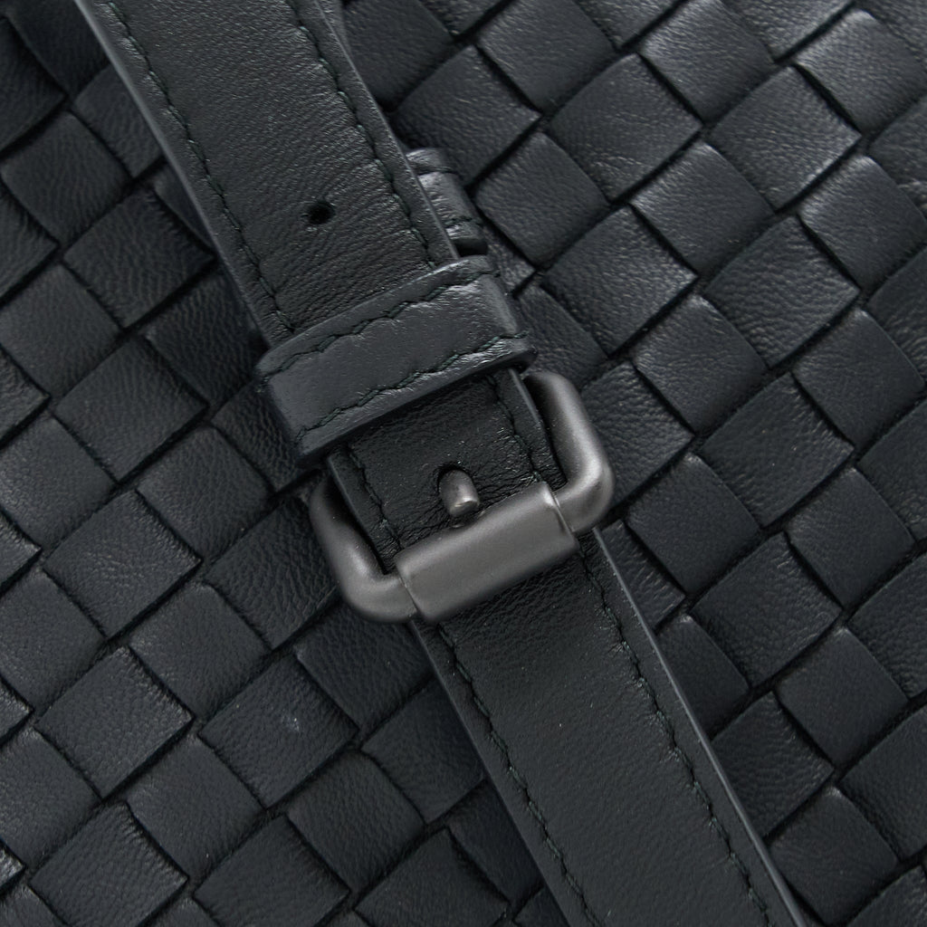 BOTTEGA VENETA INTRECCIATO FLAP BAG BLACK