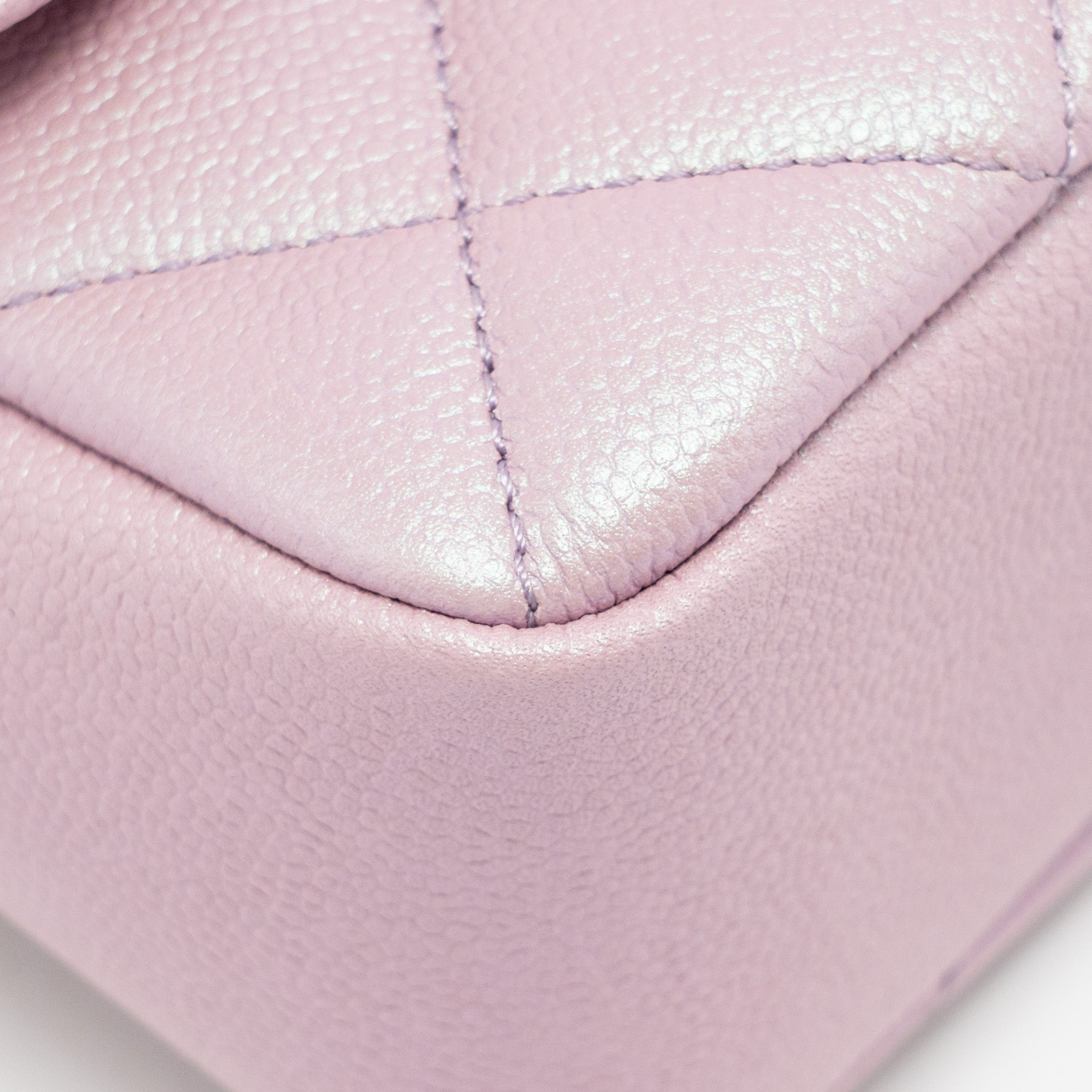 CHANEL 21K MY PERFECT MINI FLAP BAG CAVIAR IRIDESCENT PINK GHW (MICROCHIP)