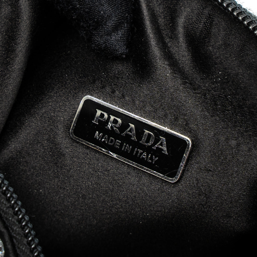 PRADA RE-EDITION 2000 MINI-BAG SATIN/CRYSTAL BLACK SHW