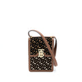 BURBERRY ROBIN BAG MONOGRAM FLOCKED LEATHER GHW
