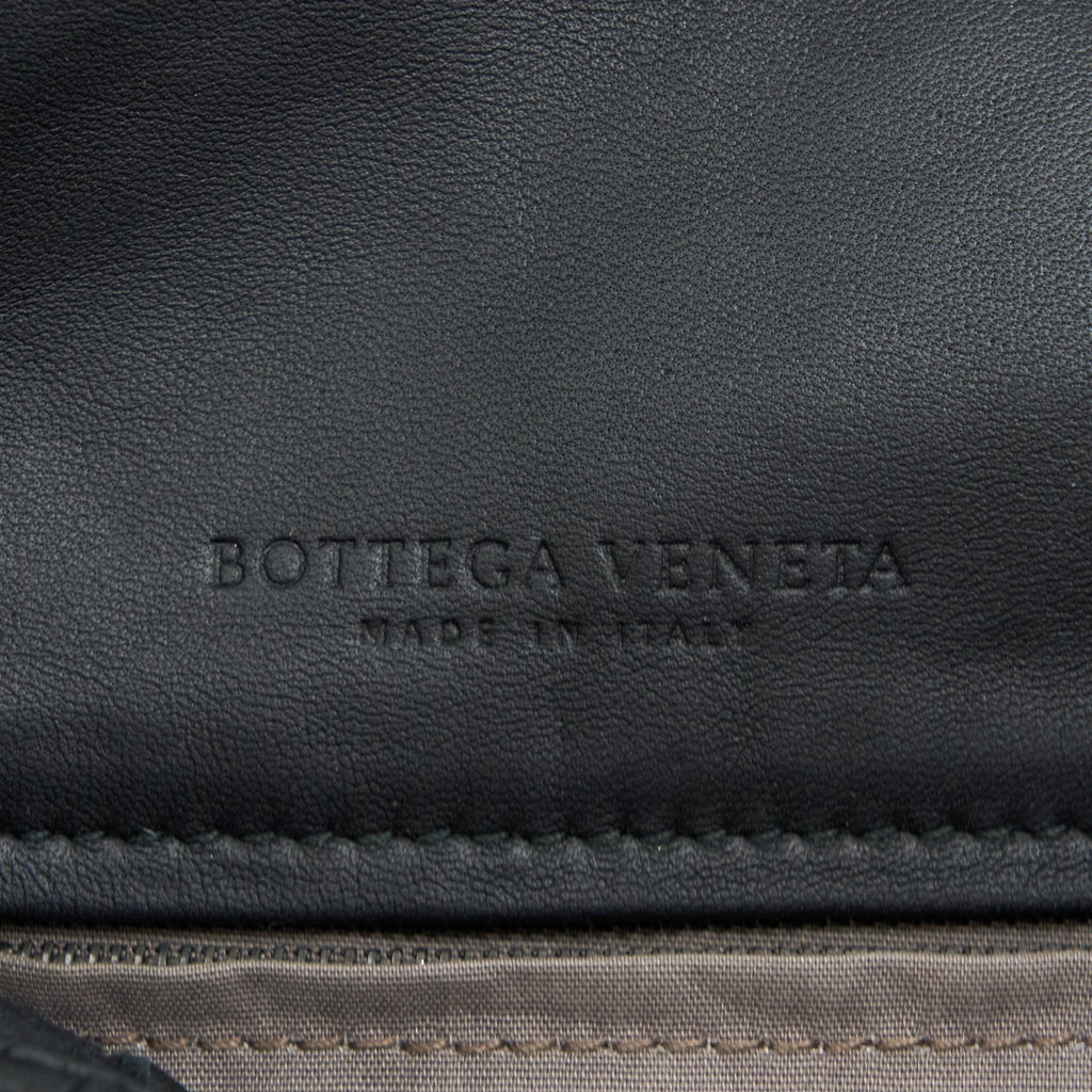 BOTTEGA VENETA INTRECCIATO FLAP BAG BLACK