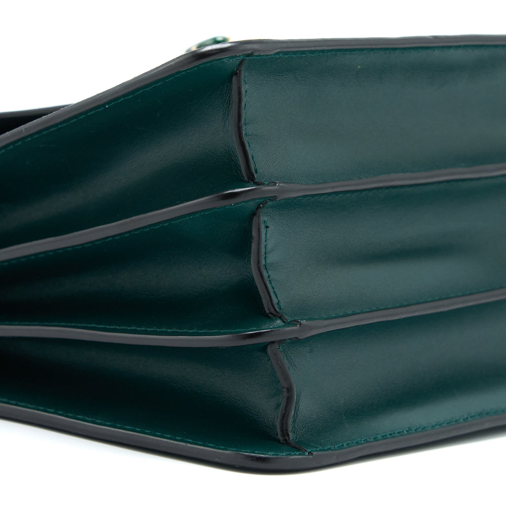 BVLGARI TOP HANDLE SERPENTI BAG CALFSKIN GREEN LGHW