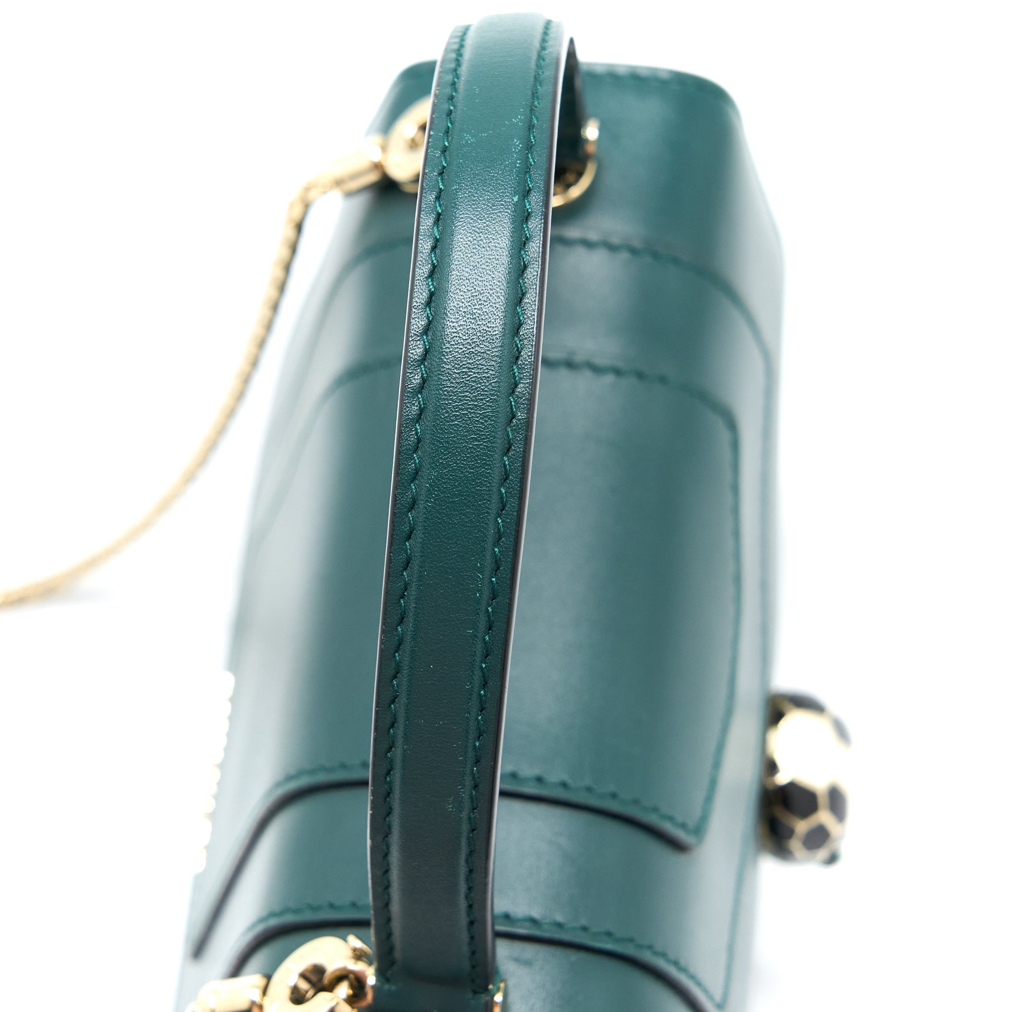 BVLGARI TOP HANDLE SERPENTI BAG CALFSKIN GREEN LGHW