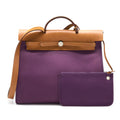 HERMES HERBAG 39 ZIP BAG HUNTER/CANVAS PURPLE SHW