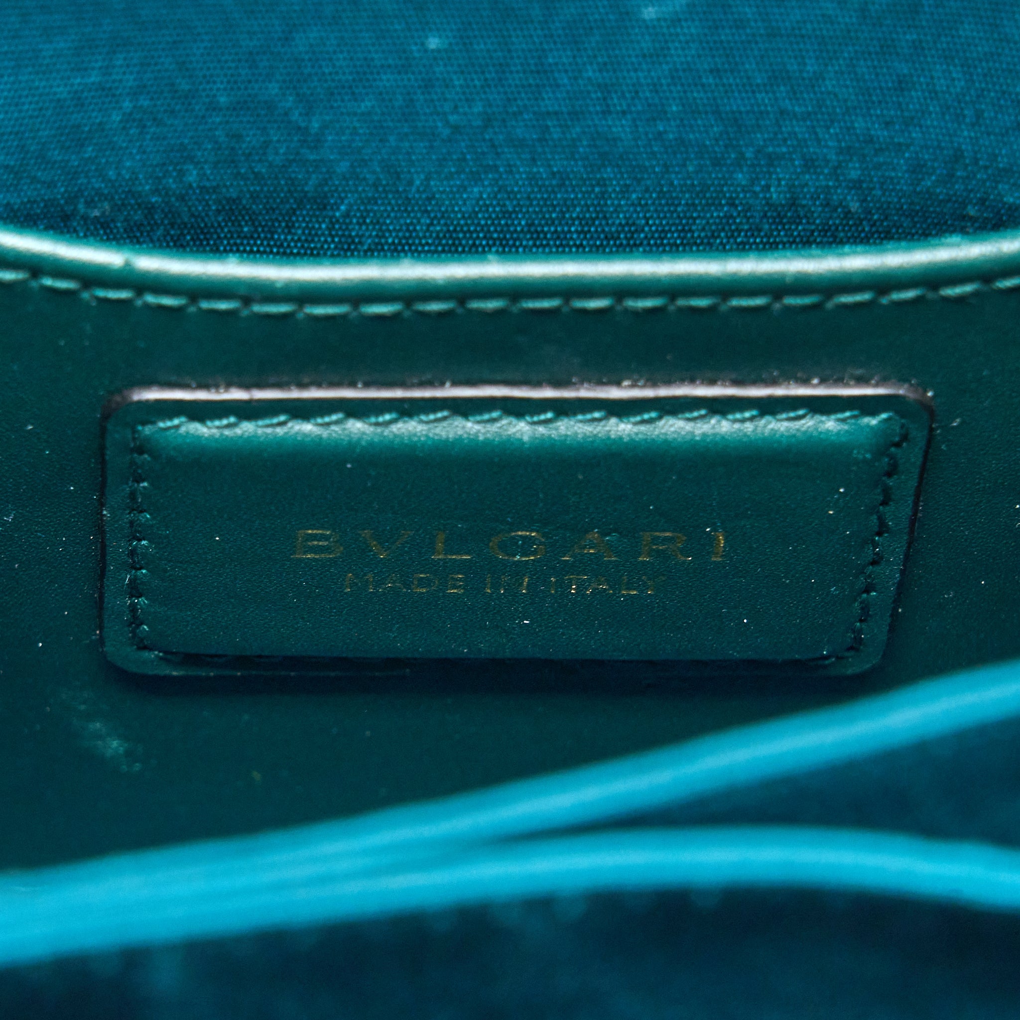 BVLGARI TOP HANDLE SERPENTI BAG CALFSKIN GREEN LGHW