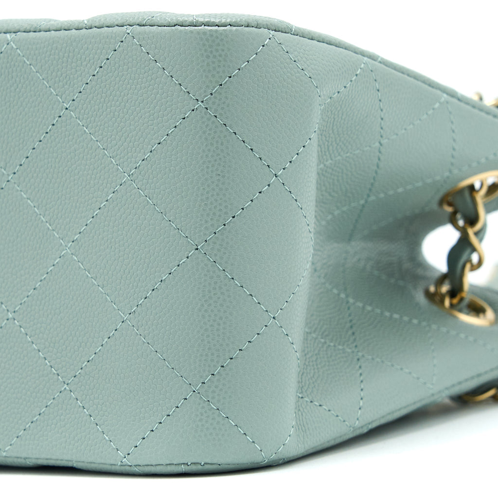 CHANEL 23C MINI BUCKET CAVIAR LIGHT GREY LGHW (MICROCHIP)