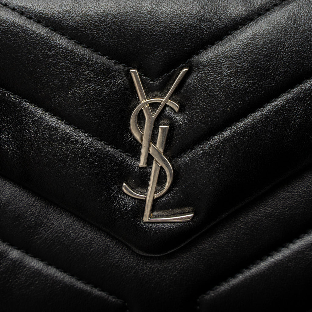SAINT LAURENT LOULOU TOY STRAP BAG CALFSKIN BLACK SHW