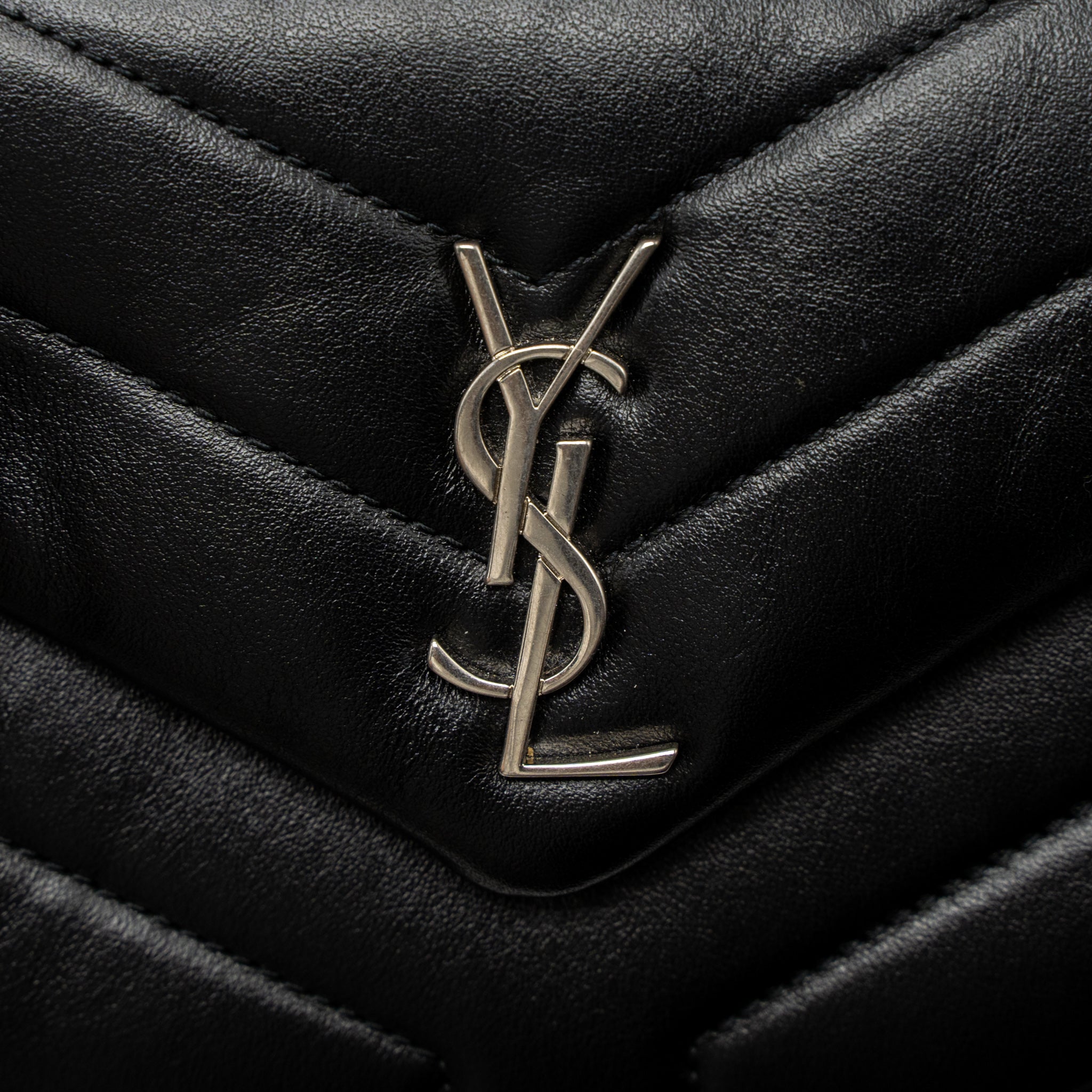 SAINT LAURENT LOULOU TOY STRAP BAG CALFSKIN BLACK SHW
