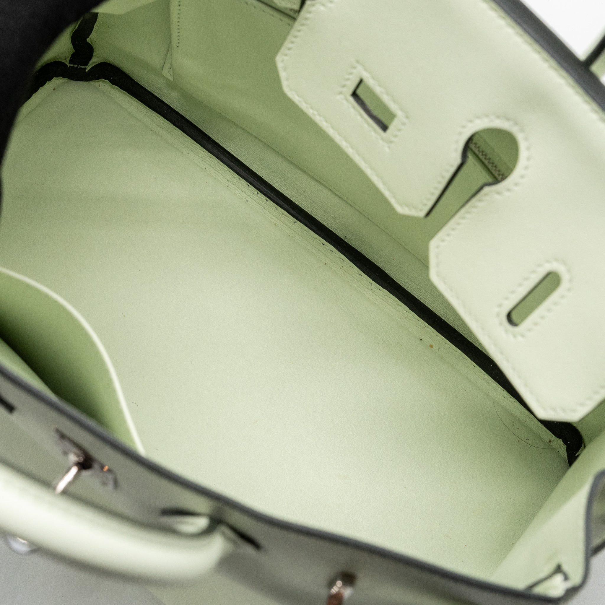 HERMES BIRKIN 25 SWIFT VERT FIZZ SHW